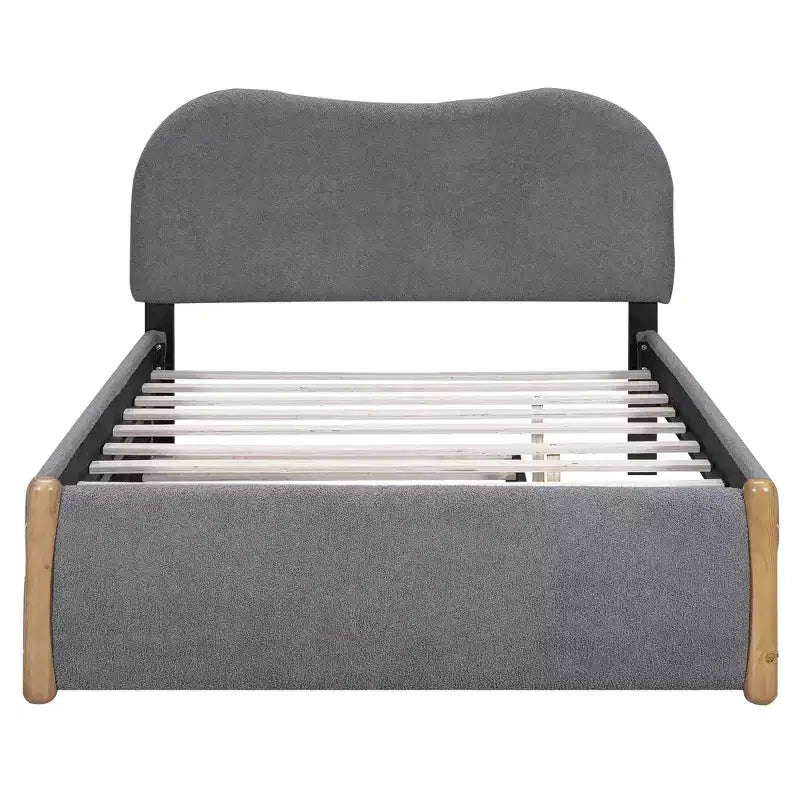 Cadre de lit plateforme rembourré pleine/double avec lit gigogne double – HABITRIO