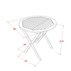 East West Furniture Ensemble Bistro de conversation d'extérieur comprenant une table basse ronde en bois et 2 chaises pliantes, Huile naturelle