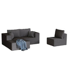 Canapé modulaire d'angle en velours côtelé 108.3 avec méridienne