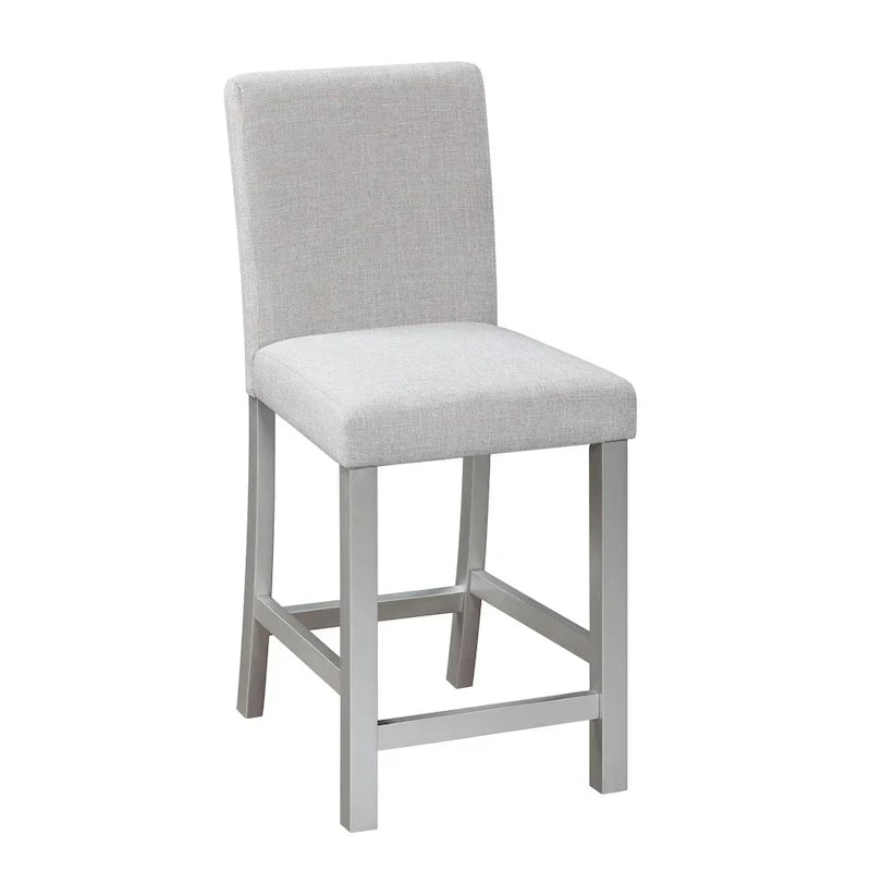 Ensemble de salle à manger moderne 5 pièces avec table carrée hauteur comptoir et 4 chaises rembourrées