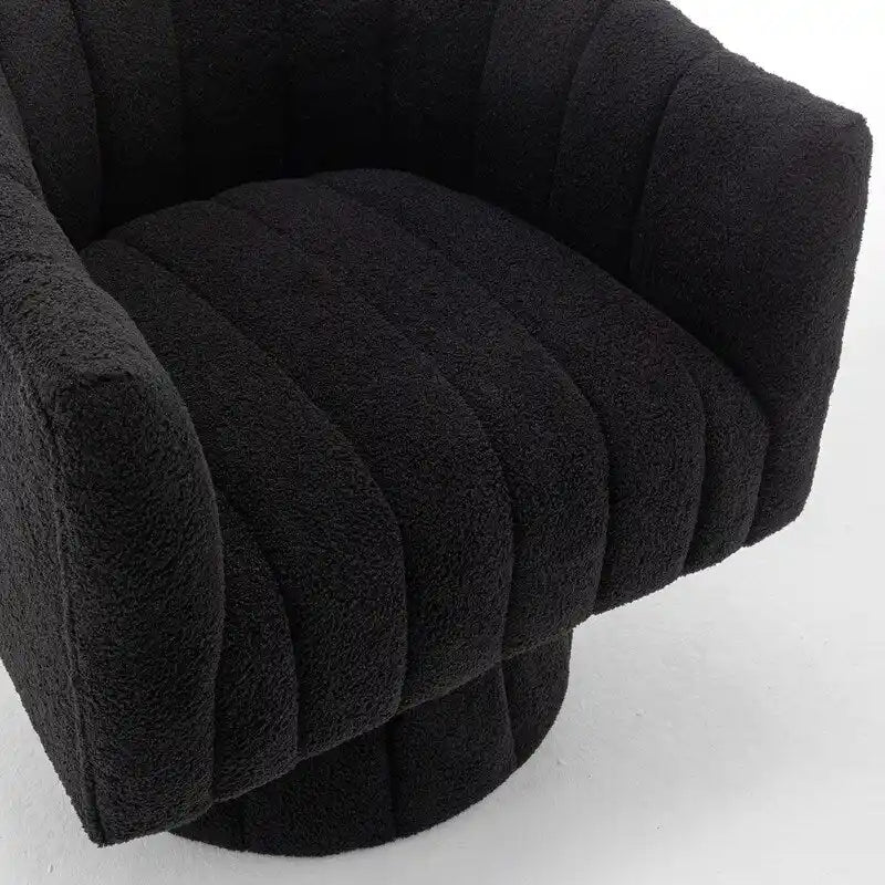 Fauteuil rond pivotant SEYNAR Modern Glam en velours