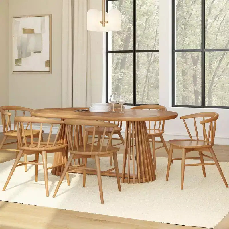 Table à manger rectangulaire 72 Lido Plank+Beam, table de cuisine minimaliste en bois massif pour 6 personnes