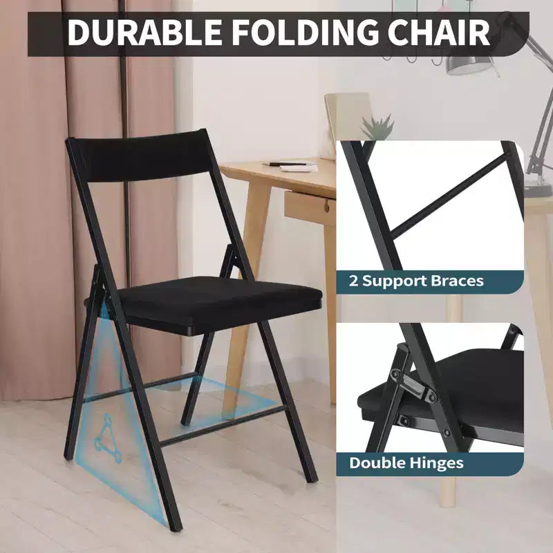 Chaise pliante rembourrée SUGIFT avec doubles charnières