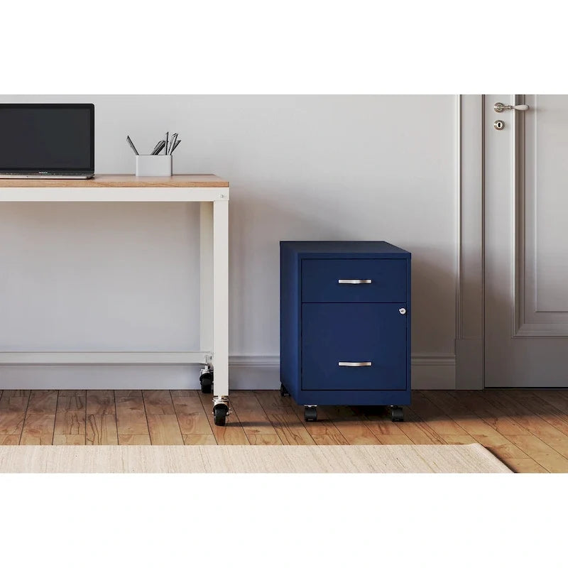 Classeur vertical mobile de 18 po de profondeur, 2 tiroirs, format lettre, avec tiroir à accessoires