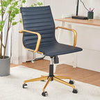 Chaise de bureau à dossier cannelé LUXMOD pour ordinateur et télétravail