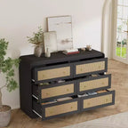 Commode à 6 tiroirs en rotin Acekool, commode moderne pour chambre à coucher, salon et couloir