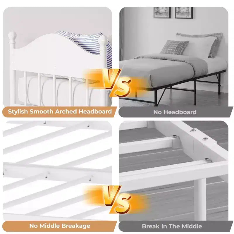 Lit de repos double en métal GustoWave avec lit gigogne pliant, lit de repos peu encombrant