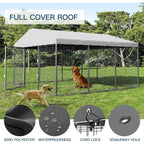 Grande niche extérieure pour chien L 118 x P 118 x H 70, enclos pour chien robuste avec toit étanche