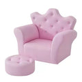 Ensemble canapé Qaba pour enfants, canapé rembourré avec pouf, canapé princesse avec décoration en diamant, fauteuil canapé pour bébés, filles, rose