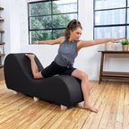 Fauteuil inclinable Avana pour l'étirement et la relaxation, pieds en bois d'hévéa, similicuir - Gris sous-marin