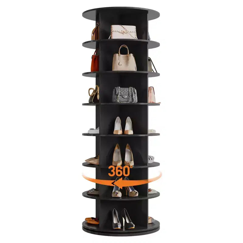 Tour de rangement pour chaussures rotative à 7 niveaux, organisateur de chaussures sur pied, présentoir à chaussures vertical rotatif à 360°, support de rangement rond pour chaussures
