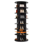 Tour de rangement pour chaussures rotative à 7 niveaux, organisateur de chaussures sur pied, présentoir à chaussures vertical rotatif à 360°, support de rangement rond pour chaussures