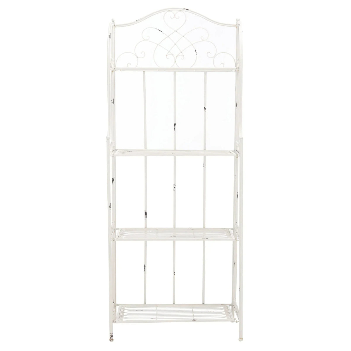 SAFAVIEH Bryn Étagère de boulanger d'extérieur victorienne en fer forgé à 4 niveaux - 63,5 cm l x 38,1 cm P x 160 cm H - 25L x 15P x 63H