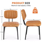 Okak Chaise de salle à manger capitonnée en similicuir avec cadre en métal, lot de 2 chaises d'appoint pour salle à manger, cuisine