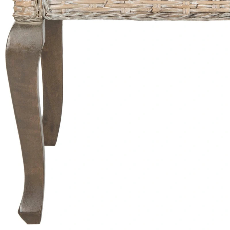 Chaise de salle à manger en rotin tressé avec accoudoirs, lot de 2