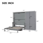 Lit escamotable Queen Size Whisen Modern Design, se pliant dans une armoire avec penderie