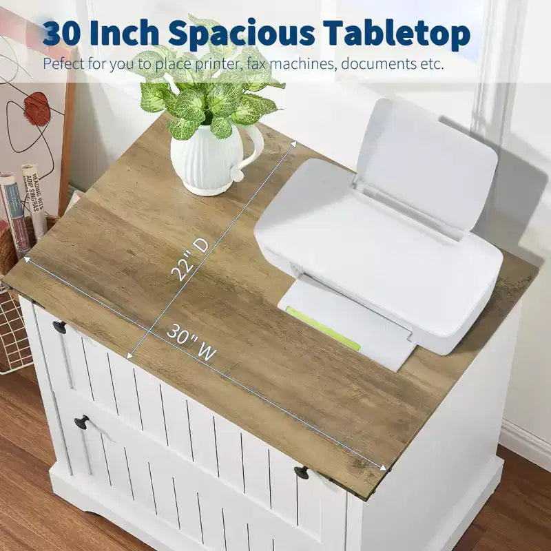 Meuble de classement à 2 tiroirs, classeur latéral en bois de 30 po avec chemises de classement pour format A4/lettre/légal, meuble de rangement rustique pour le bureau à domicile
