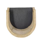 TUYOHW Fauteuil d'appoint moderne en bois avec assise épaisse et confortable, dossier incurvé en rotin, fauteuil de salon pour le séjour, la chambre