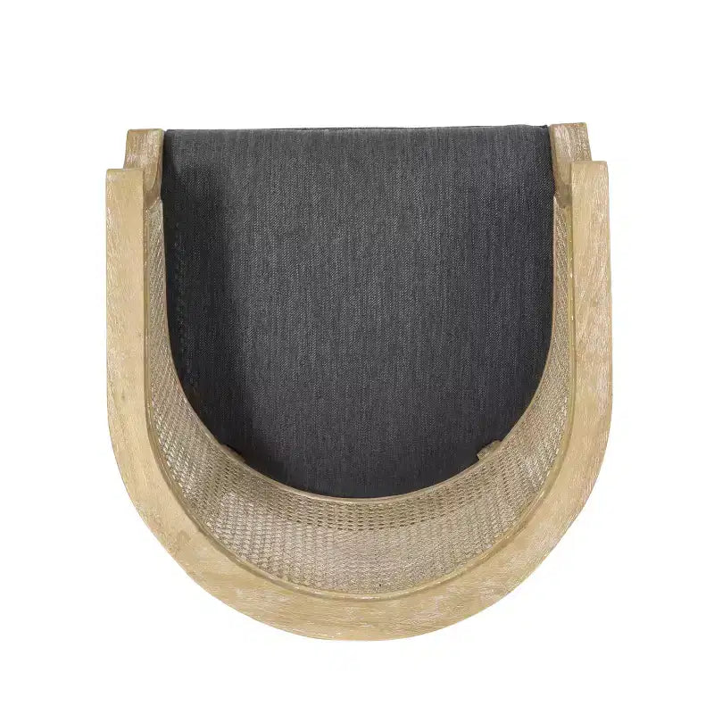TUYOHW Fauteuil d'appoint moderne en bois avec assise épaisse et confortable, dossier incurvé en rotin, fauteuil de salon pour le séjour, la chambre