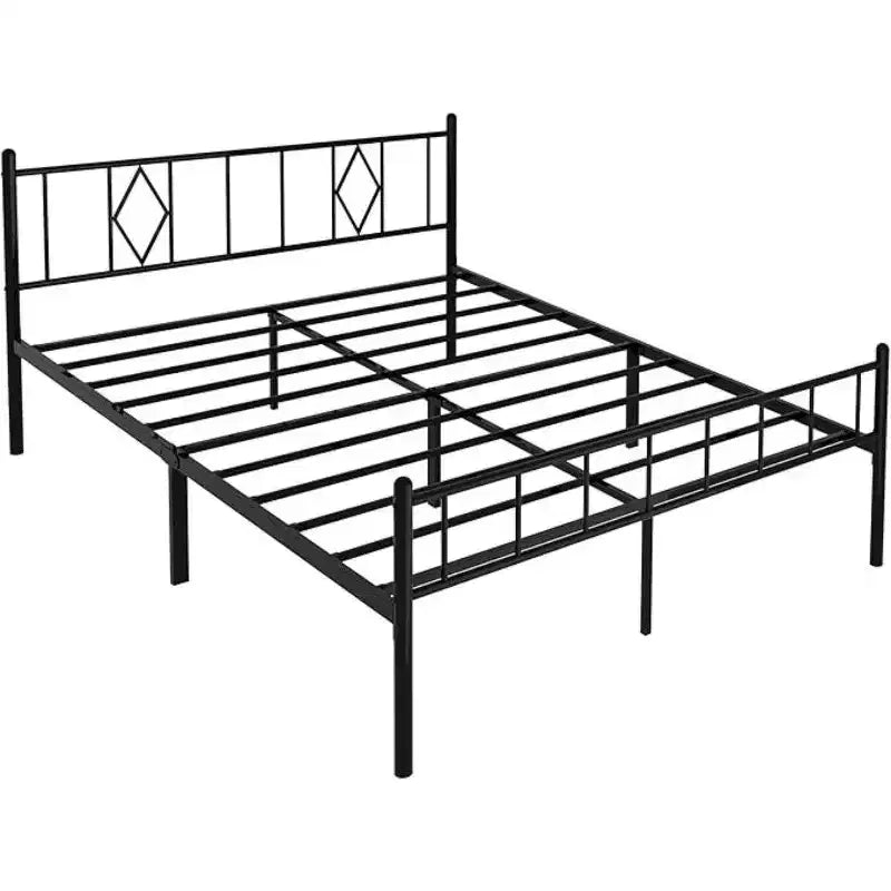 Grande taille, 35,56 cm de hauteur, base de cadre de lit en métal classique, espace de rangement sous le lit/pas besoin de sommier tapissier