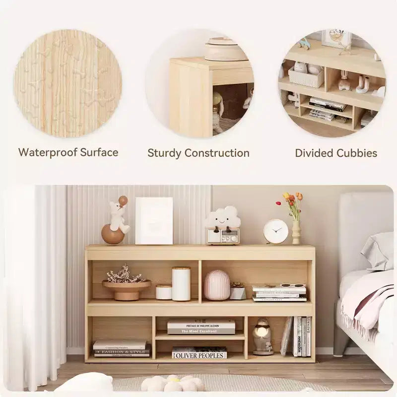 Organisateur de jouets, bibliothèque enfant 6 cubes Meuble de rangement en bois, étagères de rangement pour salle de jeux, classe, chambre d'enfant