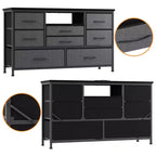 Commode à 8 tiroirs pour chambre à coucher, commode avec bacs en tissu, meuble TV pour téléviseurs jusqu'à 55 pouces, commode de rangement en tissu pour couloir
