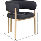 Meridian Furniture, Chaises de salle à manger Gideon en cuir végétalien noir, ensemble de 2