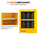 Armoire de sécurité pour produits inflammables, 12 gal, Armoire de stockage de liquides inflammables en acier laminé à froid, 16,9 x 16,9 x 22 po Antidéflagrante, Jaune