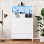 Commode intelligente à 11 tiroirs en tissu, organisateur de rangement industriel avec dispositif anti-basculement pour chambre à coucher, salon, placard