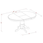 East West Furniture Ensemble de salle à manger 5 pièces - une table à manger ovale et 4 chaises solides, marron selle (options de type de siège)