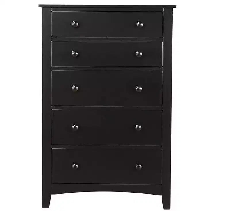 Commode Okak Modern à 5 tiroirs, en contreplaqué et placage de pin, mobilier de chambre pour salon, entrée, couloir