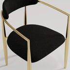 Ensemble de salle à manger extensible moderne et minimaliste 9 pièces 94.48 avec plateau en pierre frittée et double piédestal, avec 8 chaises en tissu