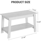 Table Basse Industrielle Moderne 31,5" avec 2 Étages de Rangement, Table Rectangulaire en MDF Noir, Table Compacte et Durable pour Salon et Bureau