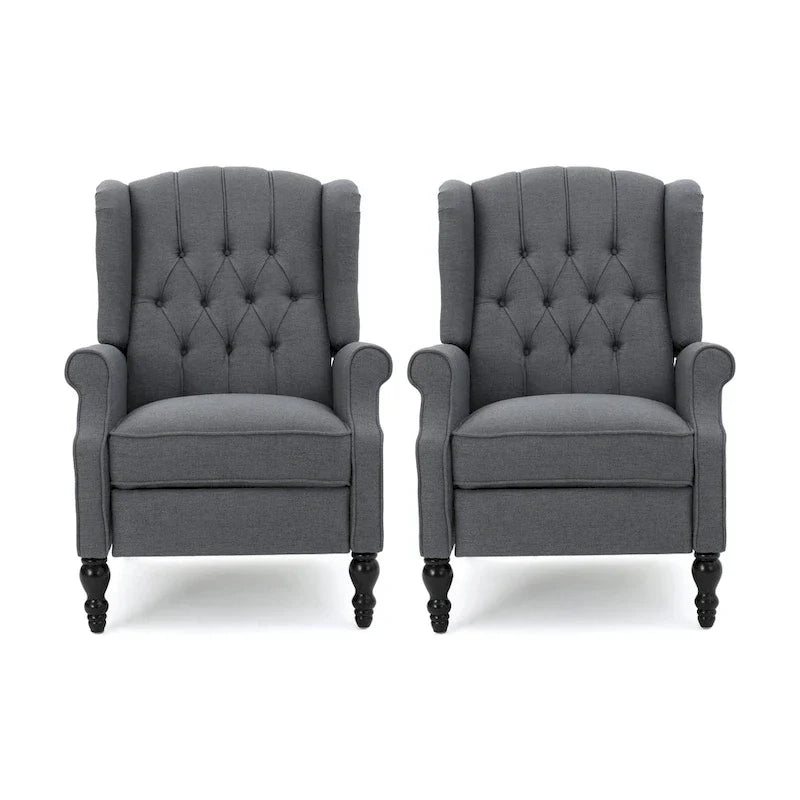 Fauteuils inclinables en tissu touffeté Walter (lot de 2) par Christopher Knight Home