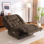 MCombo Fauteuil inclinable électrique sans accoudoirs surdimensionné à double moteur, inclinable Zeroarms parfait pour le salon en tissu PR607