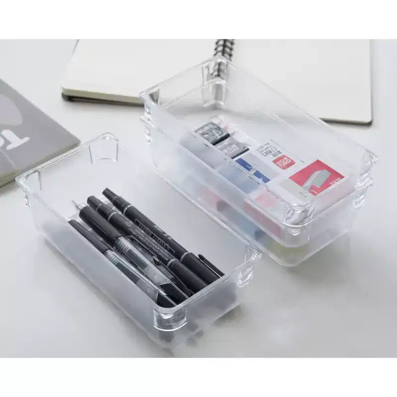 Basicwise Lot de 3 organiseurs de tiroirs en plastique transparent