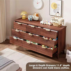 Commode cannelée à 9 tiroirs, commode moderne, meuble TV en bois, design à profil incurvé, pour salon, couloir