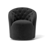 Fauteuil baril pivotant à 360 degrés SEYNAR moderne en velours avec dossier capitonné, lot de 2
