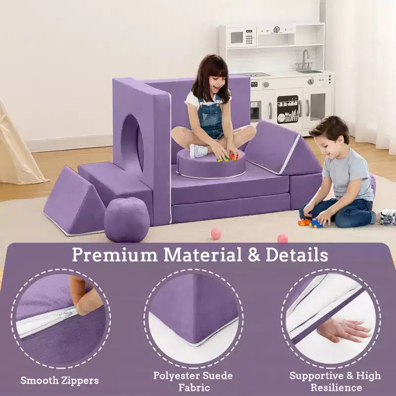 Canapé pour enfants 12 pièces, canapé de jeu modulaire pour enfants pour stimuler la créativité, canapé modulable, mobilier de chambre et de salle de jeux pour tout-petits, pour dormir et lire