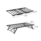 Lit gigogne double avec roulettes verrouillables - Cadre de lit pliant en métal escamotable pour chambre à coucher, chambre d'amis et salon