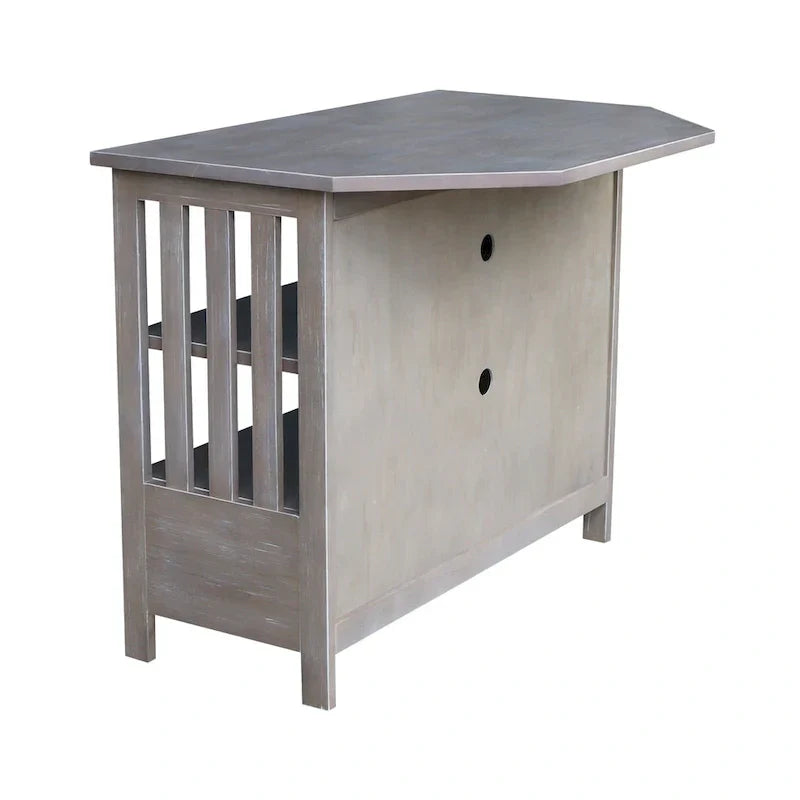 Meuble TV d'angle en bois massif de style Mission