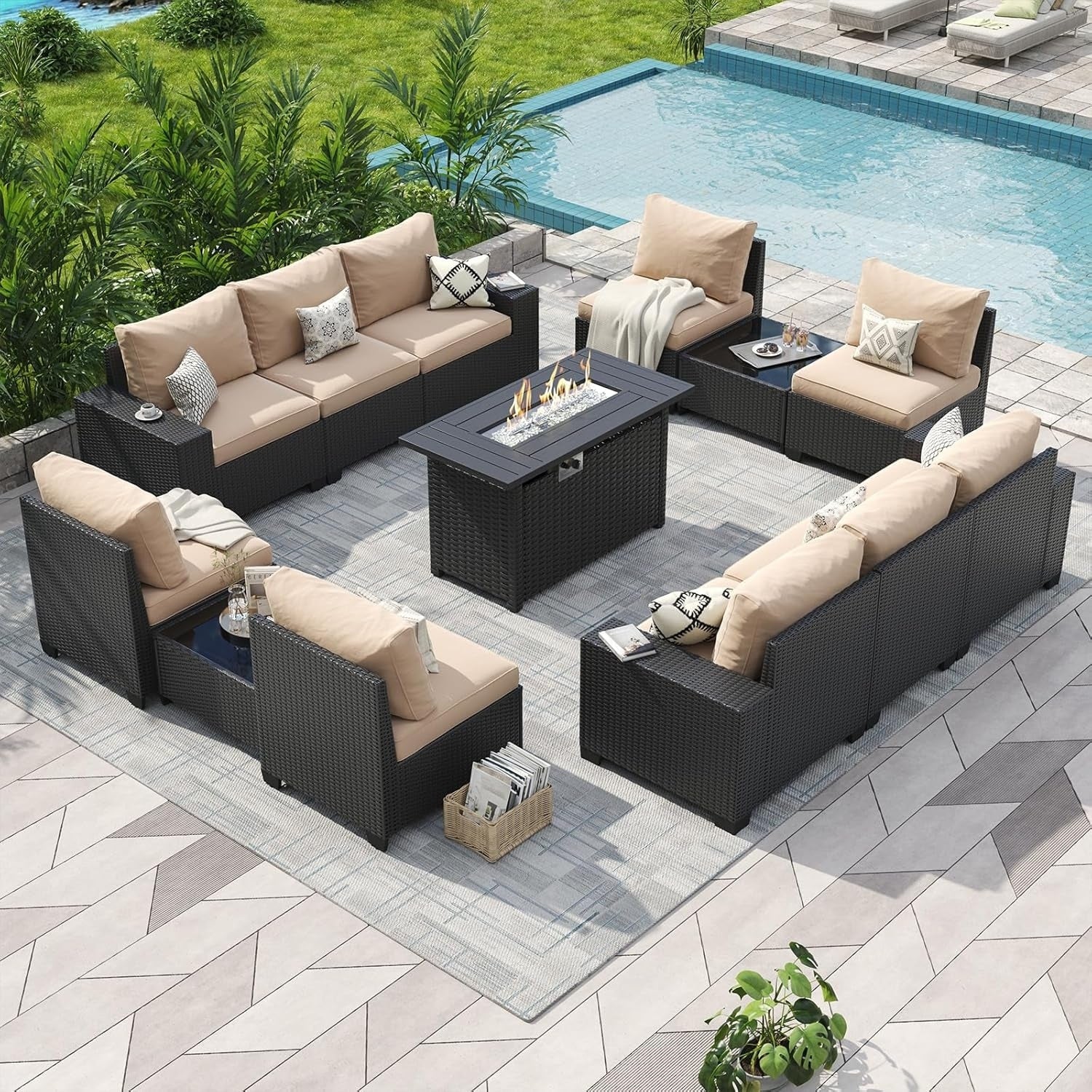 Salons de jardin avec coussins de 10 cm d'épaisseur