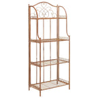 SAFAVIEH Bryn Étagère de boulanger d'extérieur victorienne en fer forgé à 4 niveaux - 63,5 cm l x 38,1 cm P x 160 cm H - 25L x 15P x 63H
