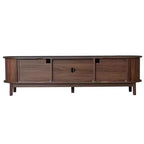 PexFix 66.9 Meuble TV Moderne de Ferme pour TV 75 Pouces, Meuble TV en Bois avec Rangement, Table Console TV pour Salon Chambre, Marron