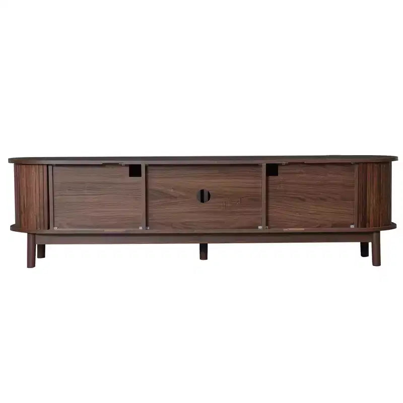 PexFix 66.9 Meuble TV Moderne de Ferme pour TV 75 Pouces, Meuble TV en Bois avec Rangement, Table Console TV pour Salon Chambre, Marron
