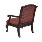 Fauteuil Safari Comfort Pointe Magenta : Bois massif, Sculptures ornementales faites main, Rembourrage jacquard moelleux