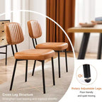 Okak Chaise de salle à manger capitonnée en similicuir avec cadre en métal, lot de 2 chaises d'appoint pour salle à manger, cuisine