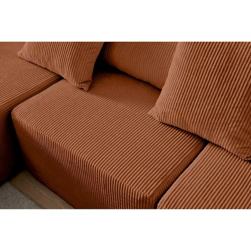 Canapé modulaire d'angle en velours côtelé 108.3 avec méridienne