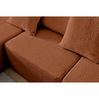 Canapé modulaire d'angle en velours côtelé 108.3 avec méridienne