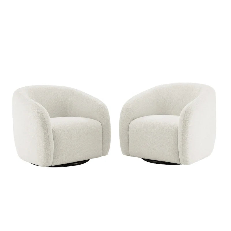 Kiptin Fauteuil d'appoint pivotant à 360° en forme de tonneau 31,7W (lot de 2)